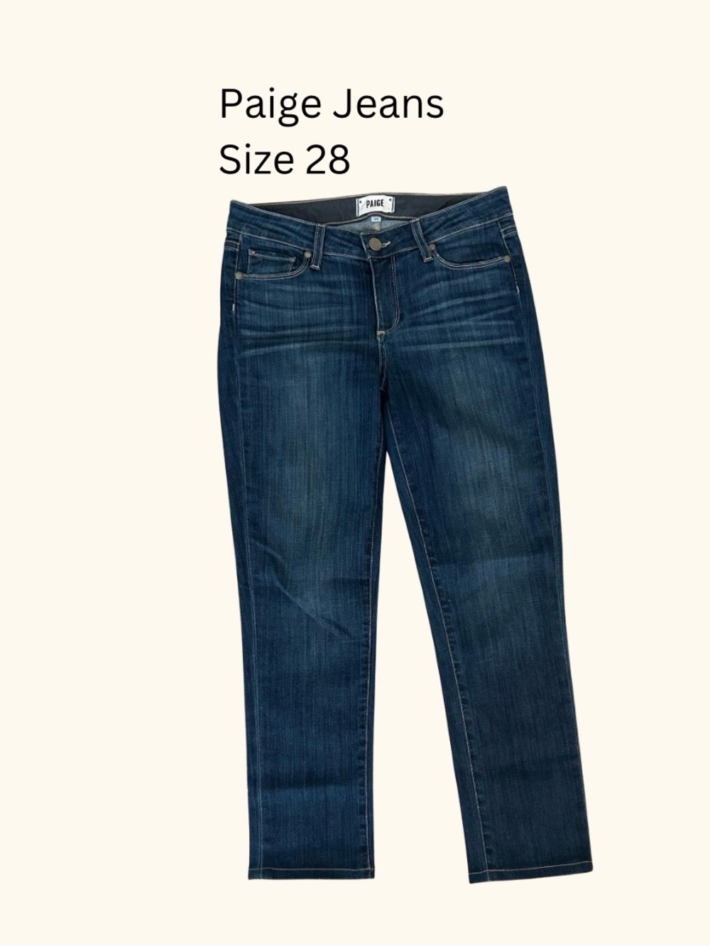 PAIGE Dark Indigo Straight-Leg Women's Jeans Size 28 with 25 inseam. Petite